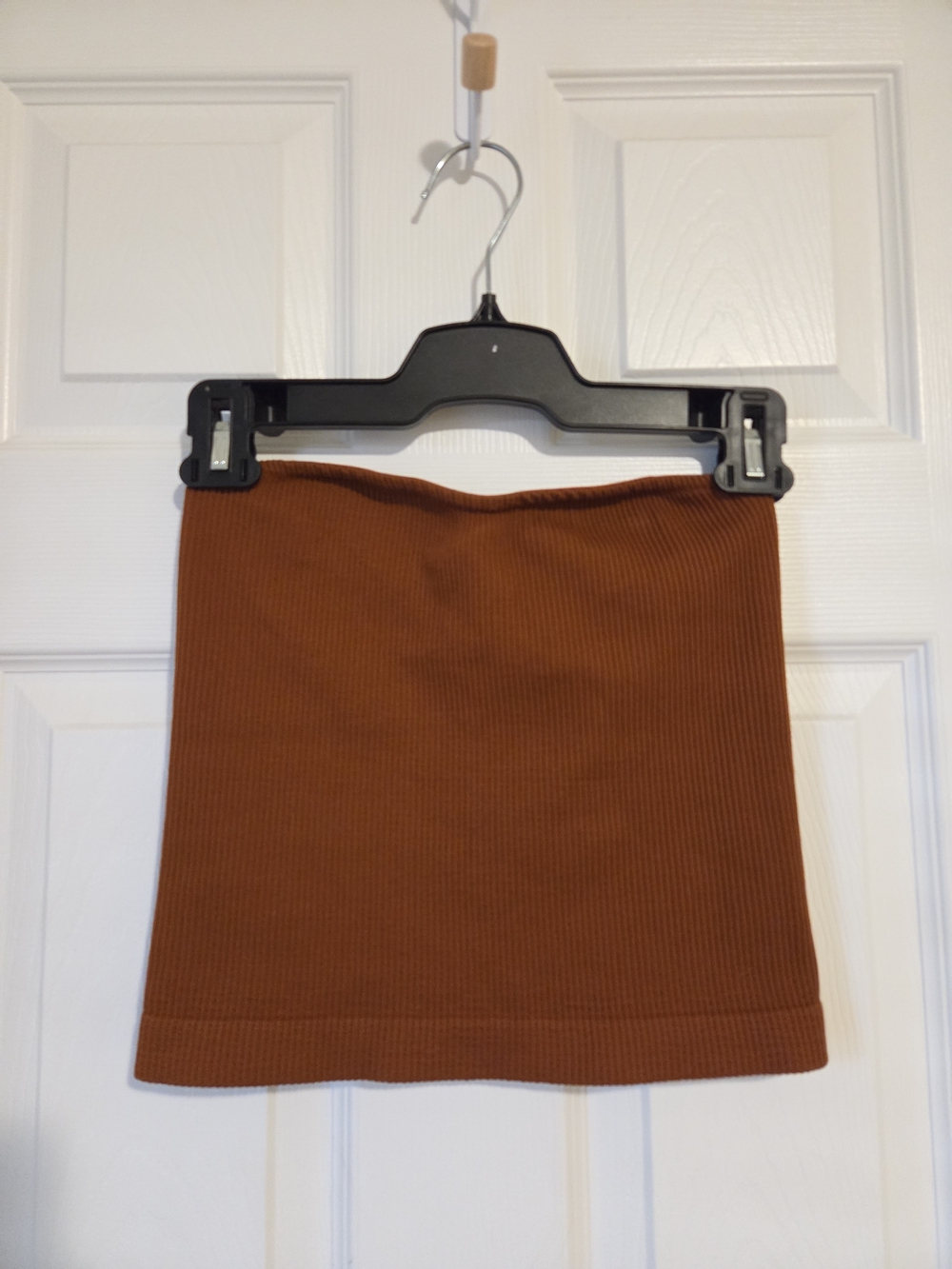 Dynamite Sculpt Knit Tube Top — Rust Brown